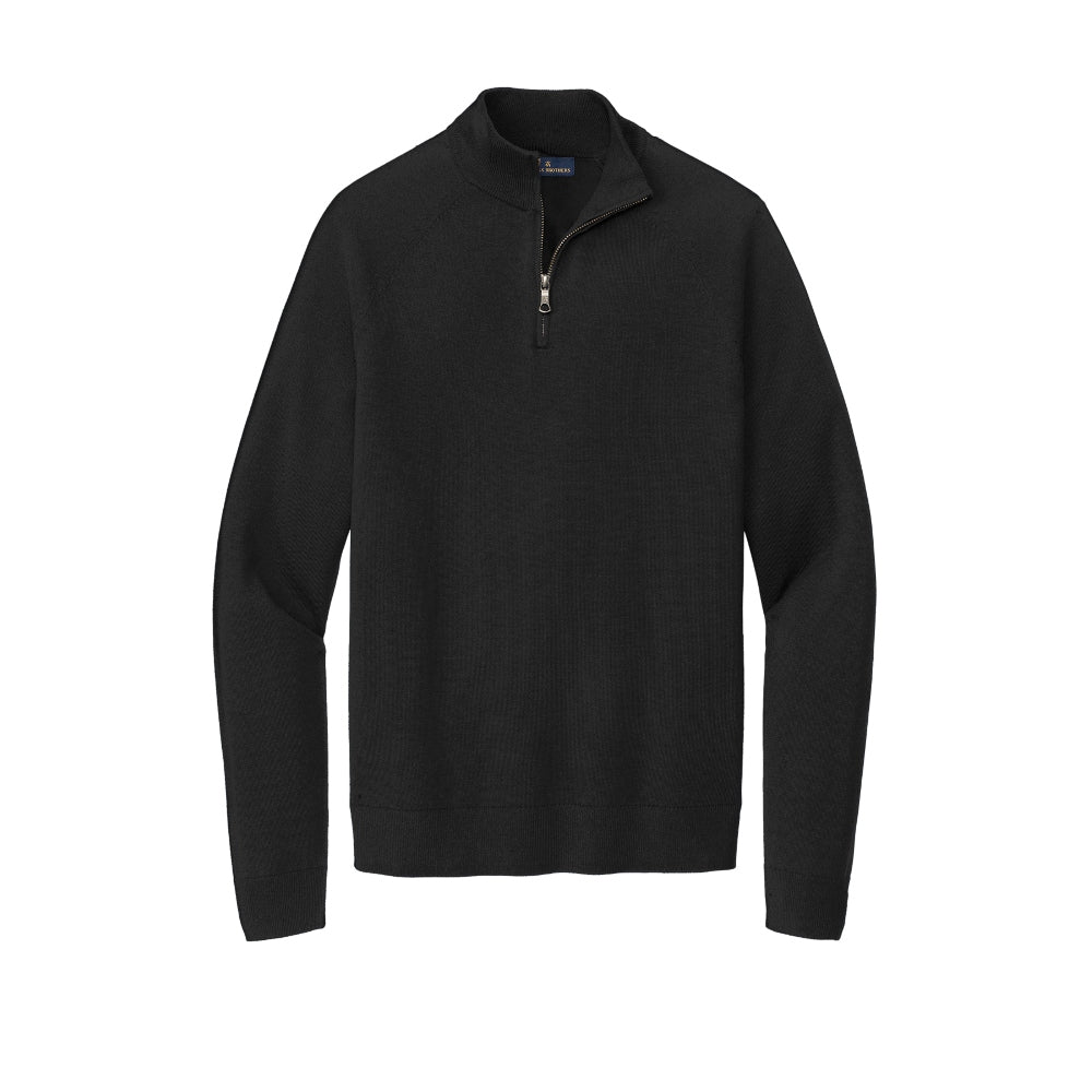 Brooks Brothers® Cotton Stretch 14-Zip Sweater - Deep Black