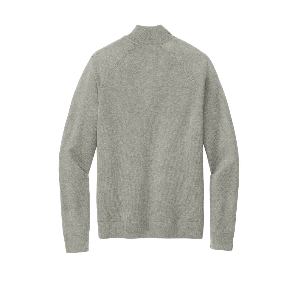 Brooks Brothers® Cotton Stretch 14-Zip Sweater - Light Shadow Grey Heather