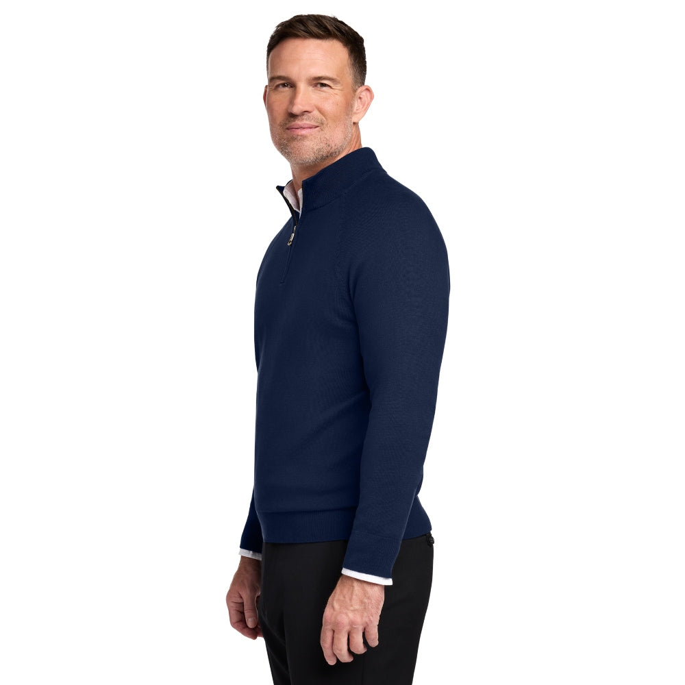 Brooks Brothers® Cotton Stretch 14-Zip Sweater - Navy Blazer
