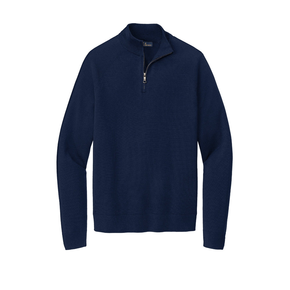 Brooks Brothers® Cotton Stretch 14-Zip Sweater - Navy Blazer