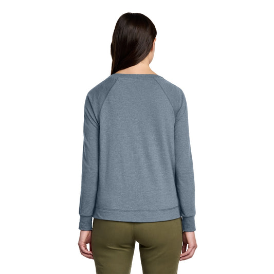 District® Women’s Featherweight French Terry™ Long Sleeve Crewneck -Flint Blue Heather