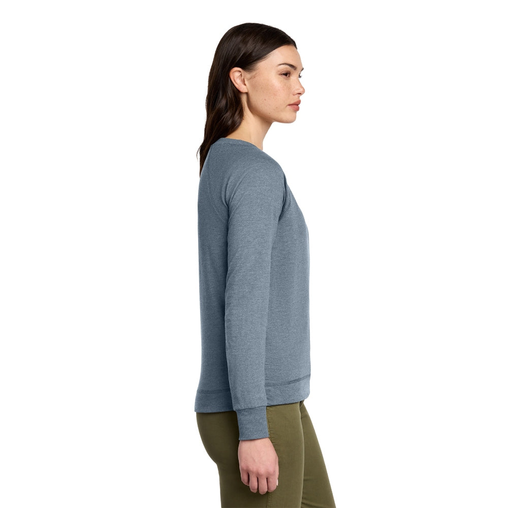 District® Women’s Featherweight French Terry™ Long Sleeve Crewneck -Flint Blue Heather