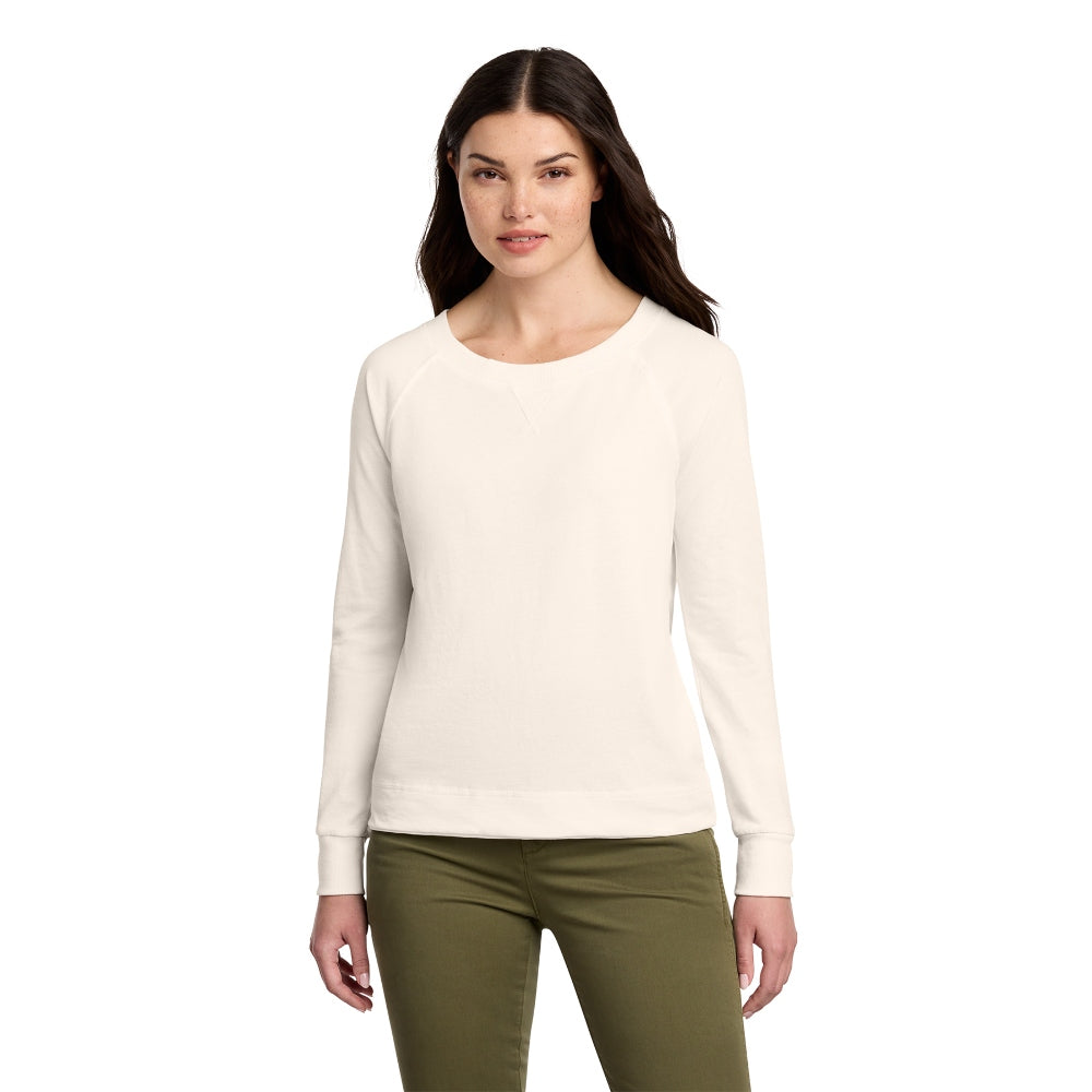 District® Women’s Featherweight French Terry™ Long Sleeve Crewneck - Gardenia