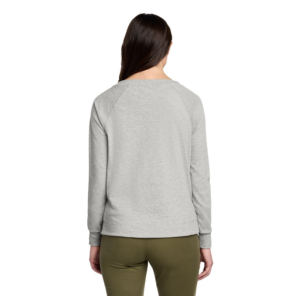 District® Women’s Featherweight French Terry™ Long Sleeve Crewneck - Light Heather Grey