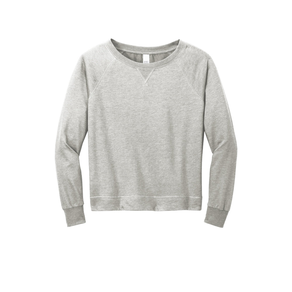 District® Women’s Featherweight French Terry™ Long Sleeve Crewneck - Light Heather Grey