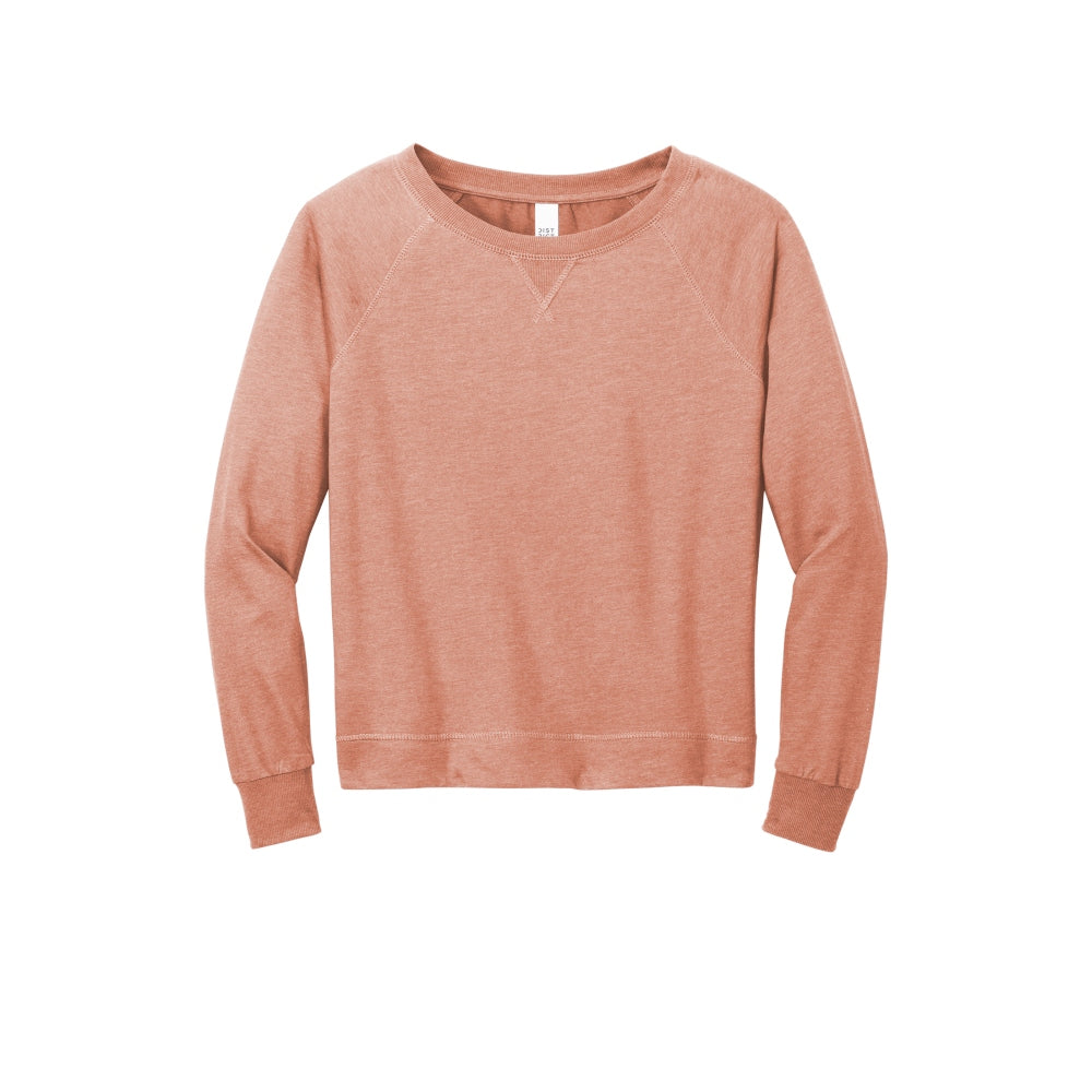 District® Women’s Featherweight French Terry™ Long Sleeve Crewneck - Nostalgia Rose Heather