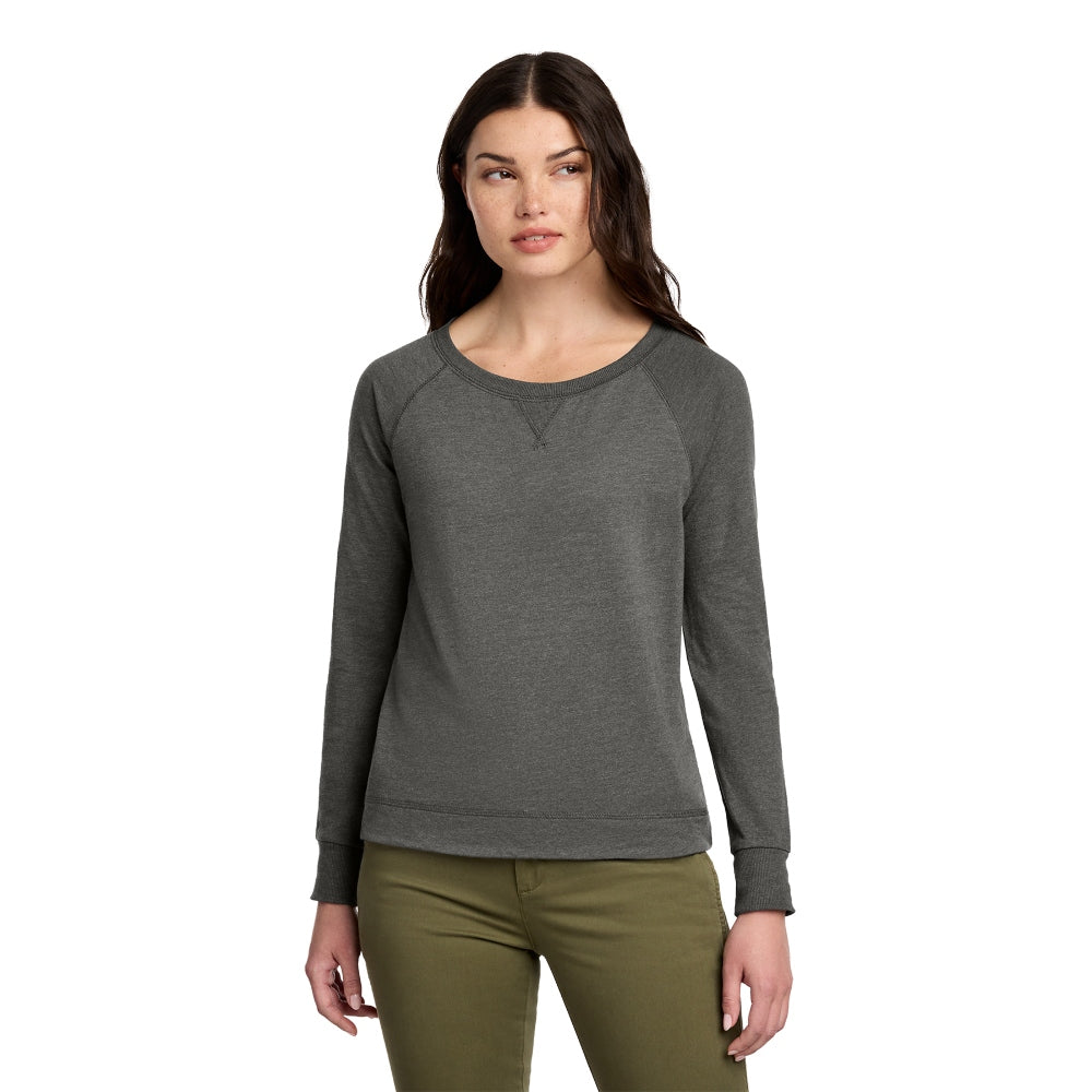 District® Women’s Featherweight French Terry™ Long Sleeve Crewneck - Washed Coal