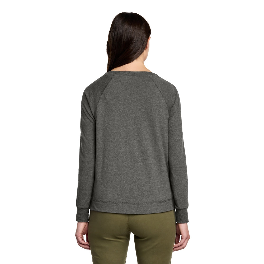 District® Women’s Featherweight French Terry™ Long Sleeve Crewneck - Washed Coal