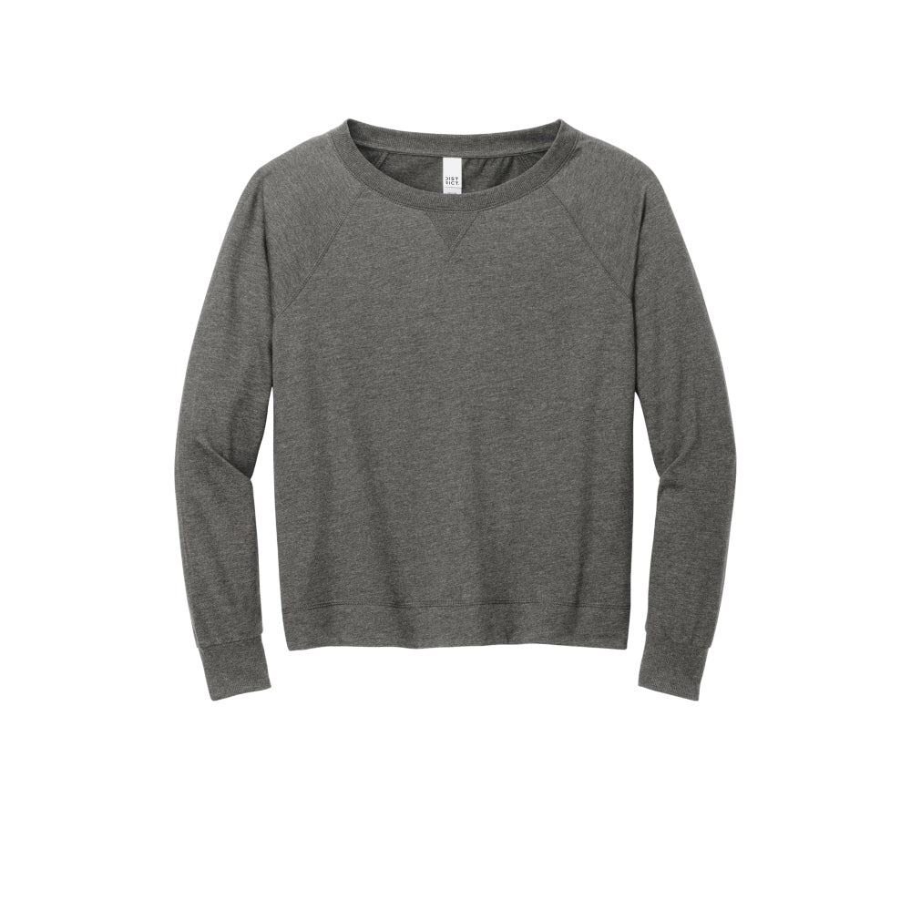 District® Women’s Featherweight French Terry™ Long Sleeve Crewneck - Washed Coal