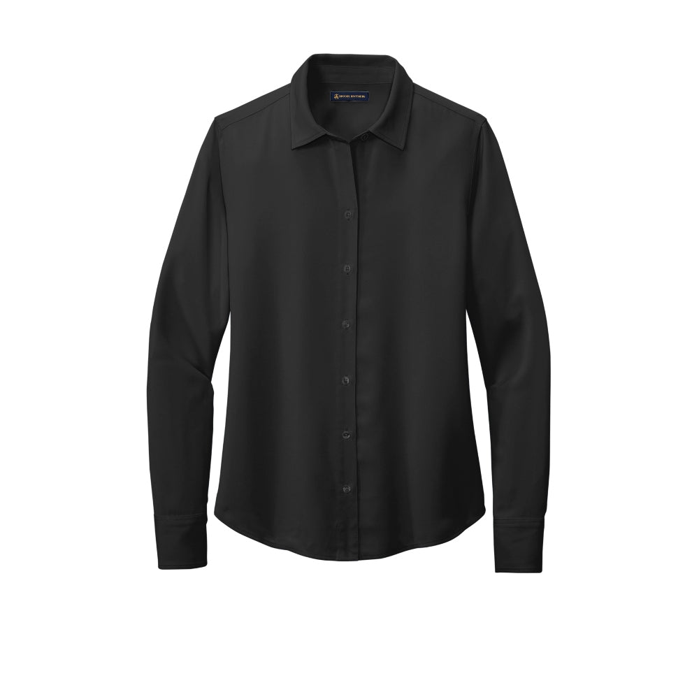 Brooks Brothers® Women’s Full-Button Satin Blouse - Deep Black