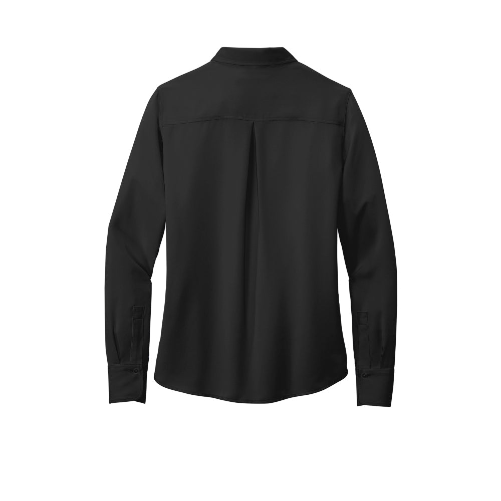 Brooks Brothers® Women’s Full-Button Satin Blouse - Deep Black