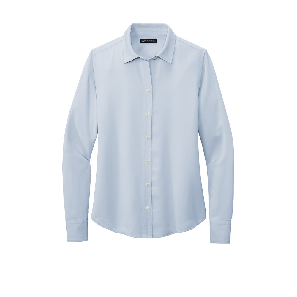 Brooks Brothers® Women’s Full-Button Satin Blouse - Heritage Blue