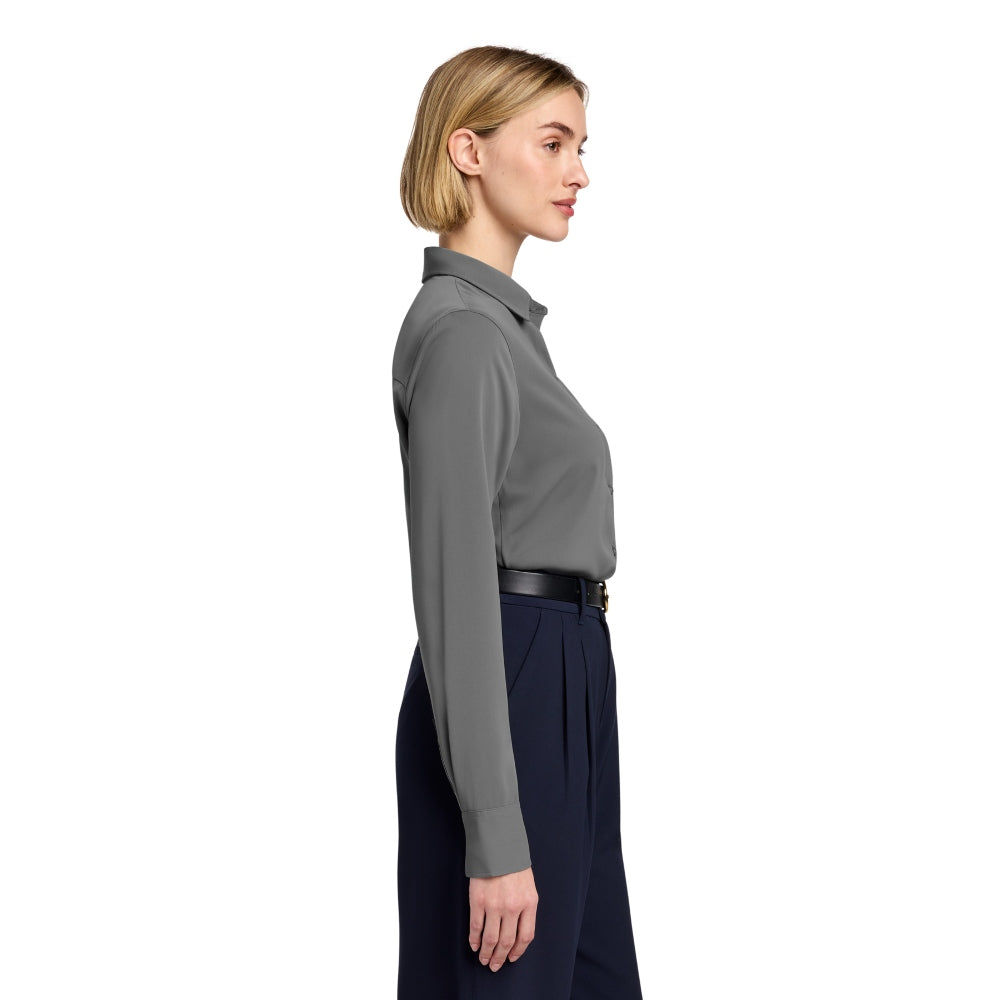 Brooks Brothers® Women’s Full-Button Satin Blouse - Shadow Grey