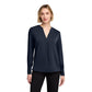Brooks Brothers® Women’s Open-Neck Satin Blouse - Night Navy