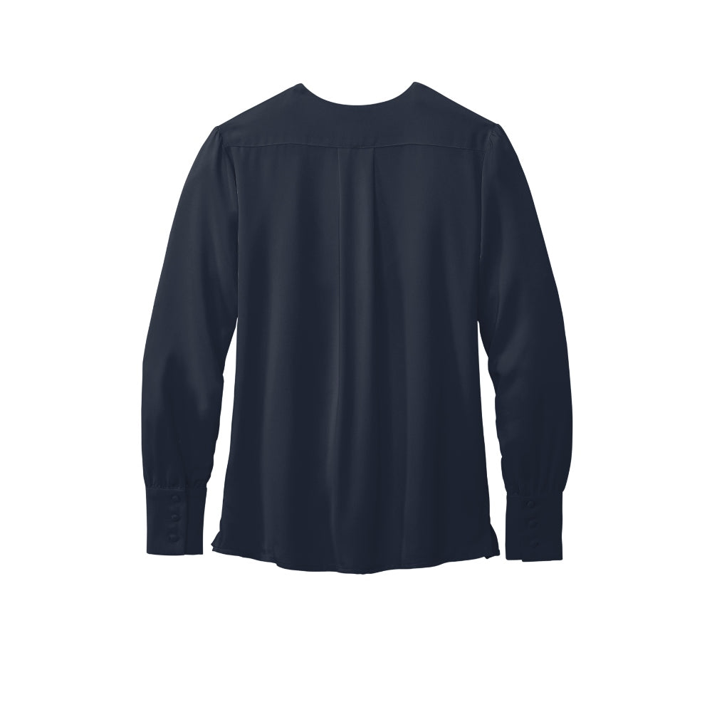Brooks Brothers® Women’s Open-Neck Satin Blouse - Night Navy