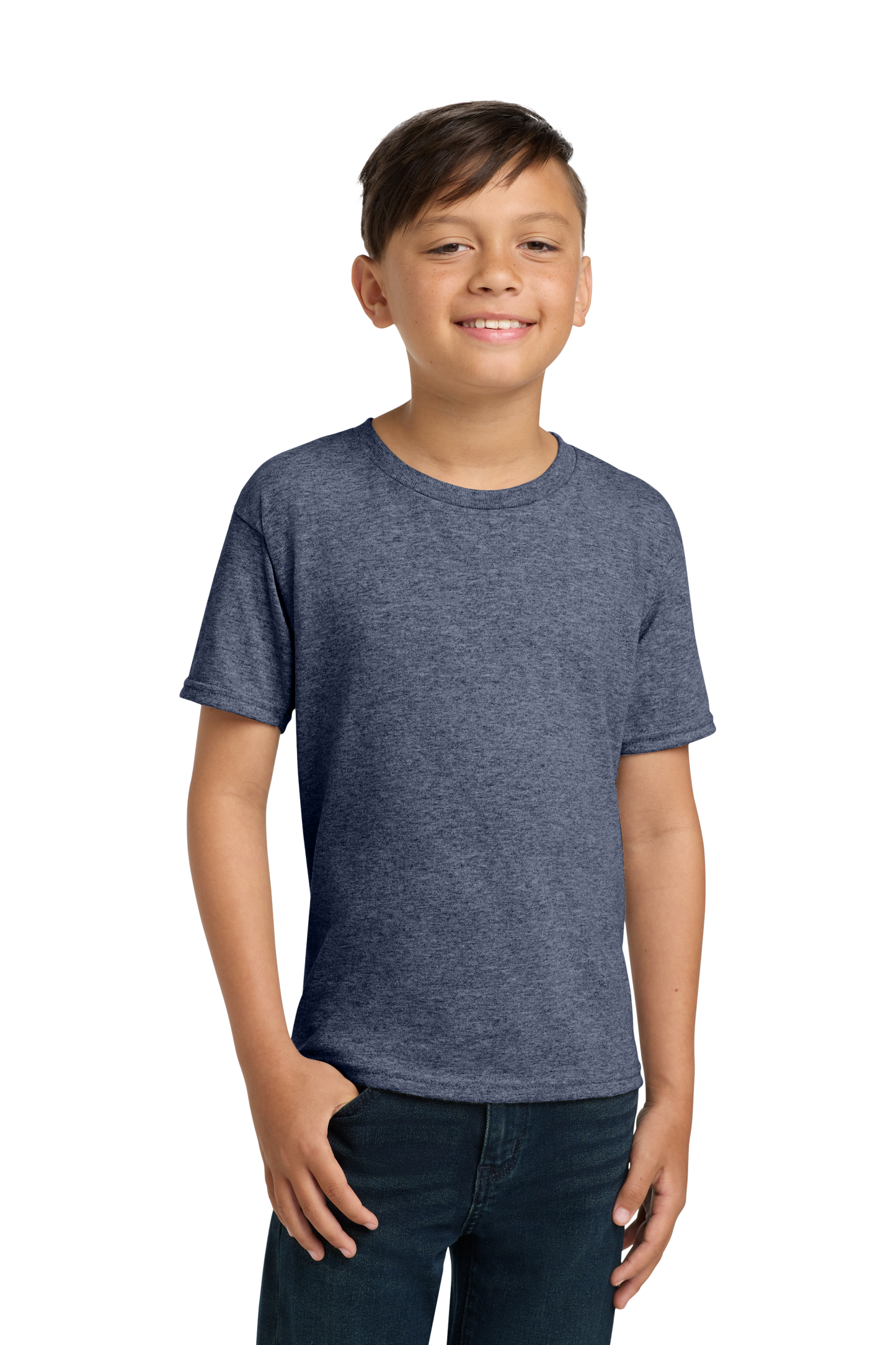 Jerzees® - Youth Dri-Power® 50/50 Cotton/Poly T-Shirt - Vintage Heather Navy
