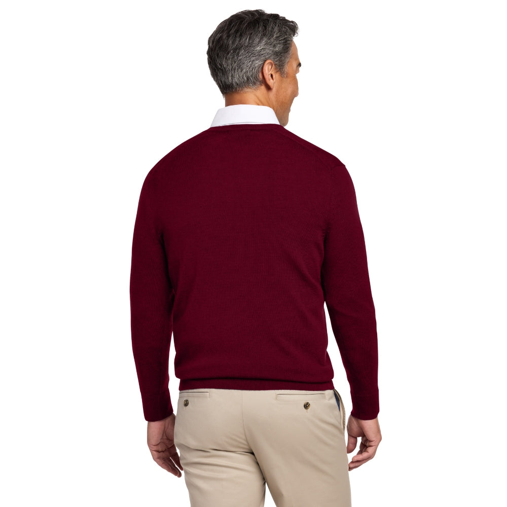 Brooks Brothers® Washable Merino V-Neck Sweater - Vintage Port