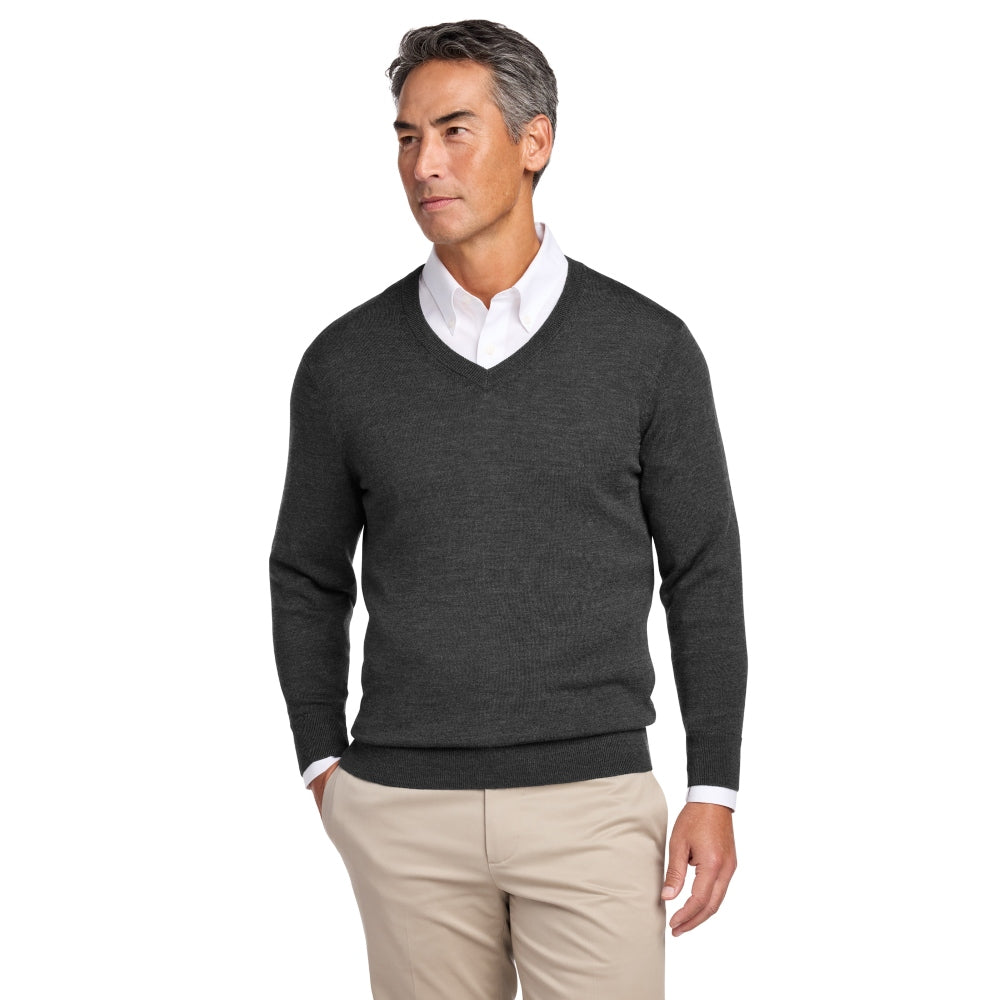Brooks Brothers® Washable Merino V-Neck Sweater - Windsor Grey
