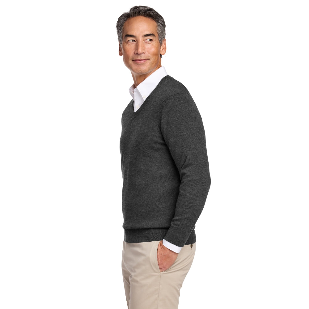 Brooks Brothers® Washable Merino V-Neck Sweater - Windsor Grey