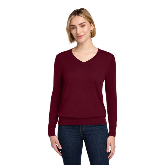 Brooks Brothers® Women’s Washable Merino V-Neck Sweater - Vintage Port