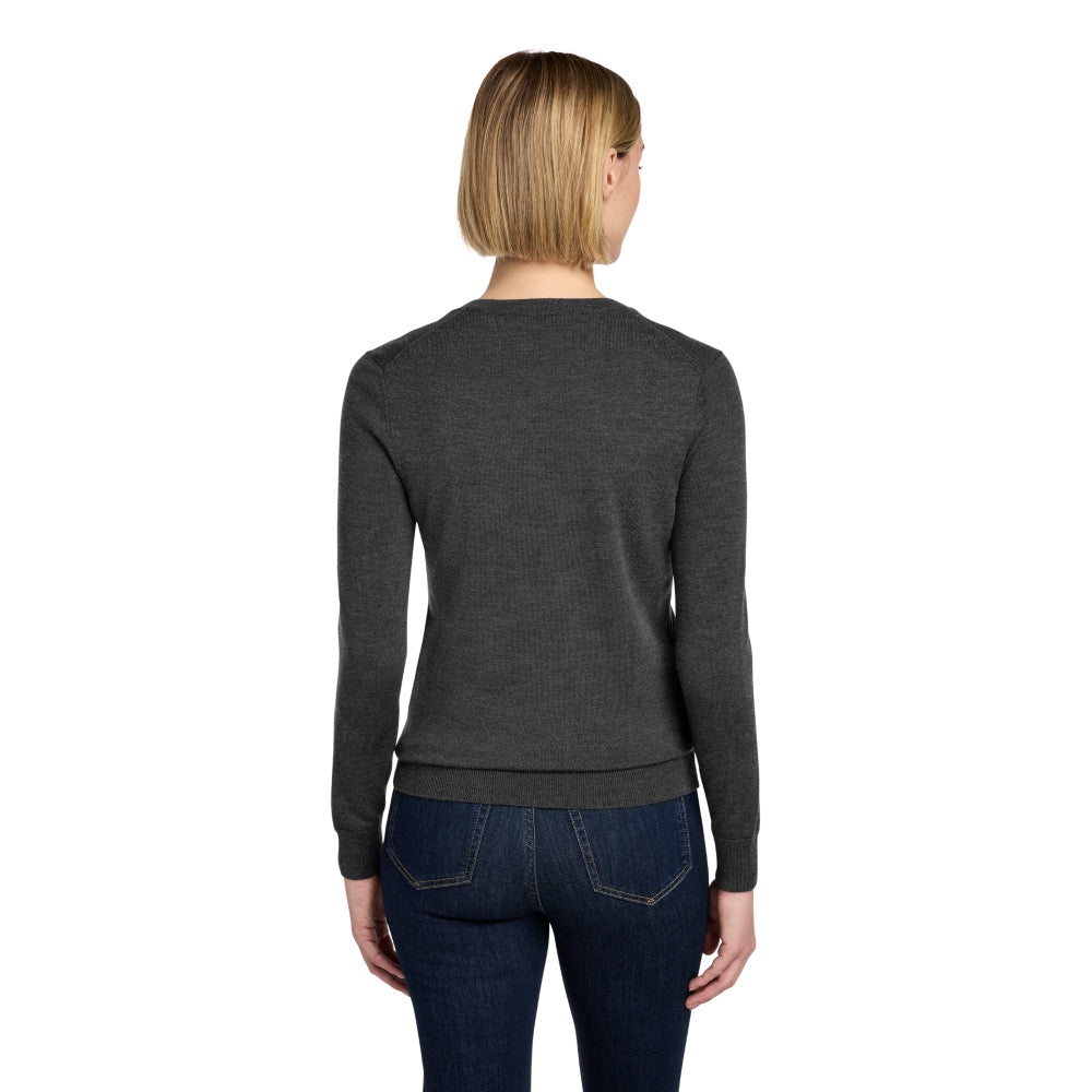 Brooks Brothers® Women’s Washable Merino V-Neck Sweater - Windsor Grey Heather