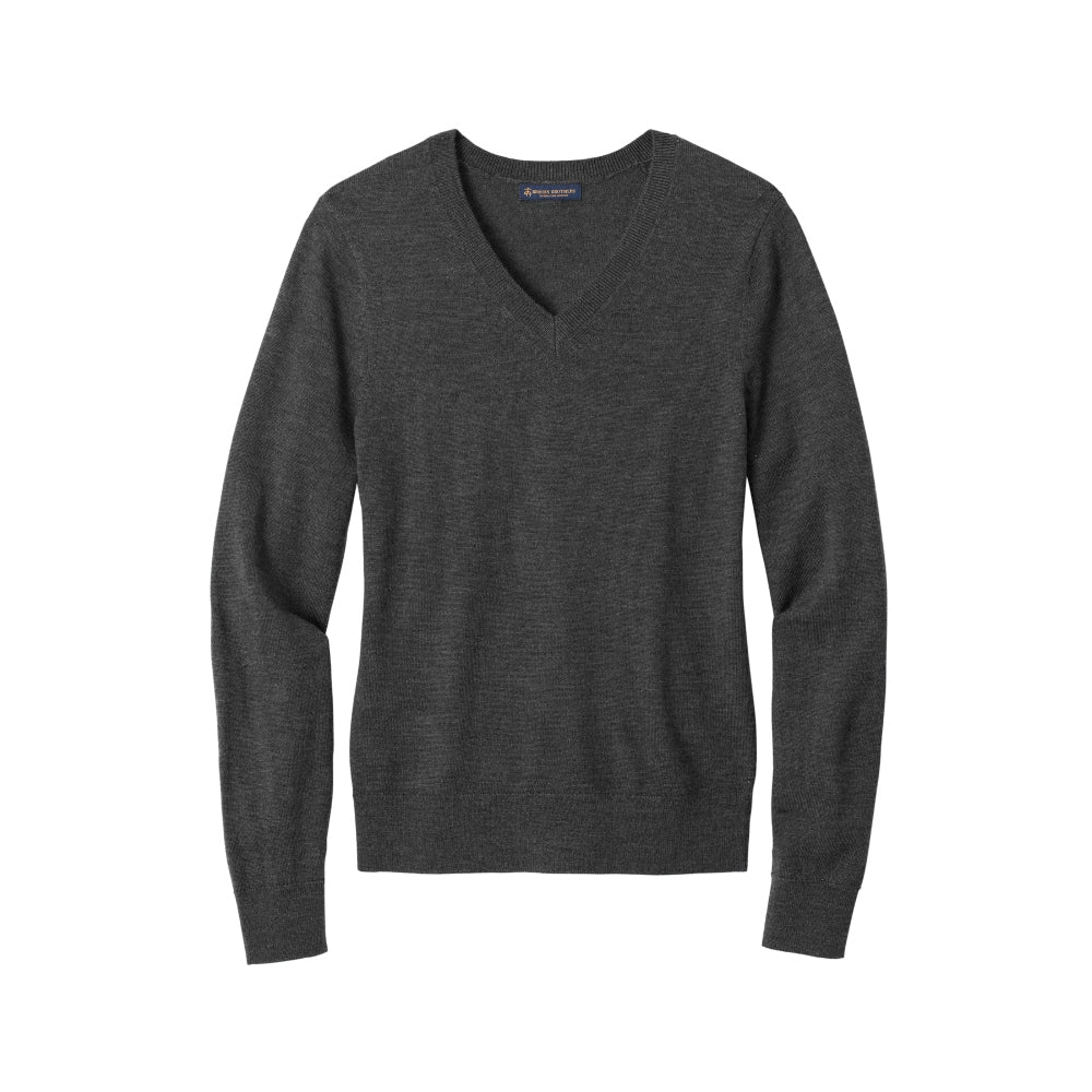 Brooks Brothers® Women’s Washable Merino V-Neck Sweater - Windsor Grey Heather