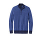 Brooks Brothers® Washable Merino Birdseye 1/4-Zip Sweater - Navy/Compass Blue