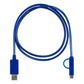 3-in-1 LED Lighted Cell Phone Charging Cable with Type C Adapter - Blue