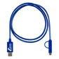 3-in-1 LED Lighted Cell Phone Charging Cable with Type C Adapter - Blue