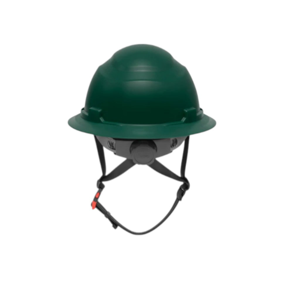 3968 | Raptor Type 2 Class E Full Brim Safety Helmet w/ Chin Strap - Dark Green