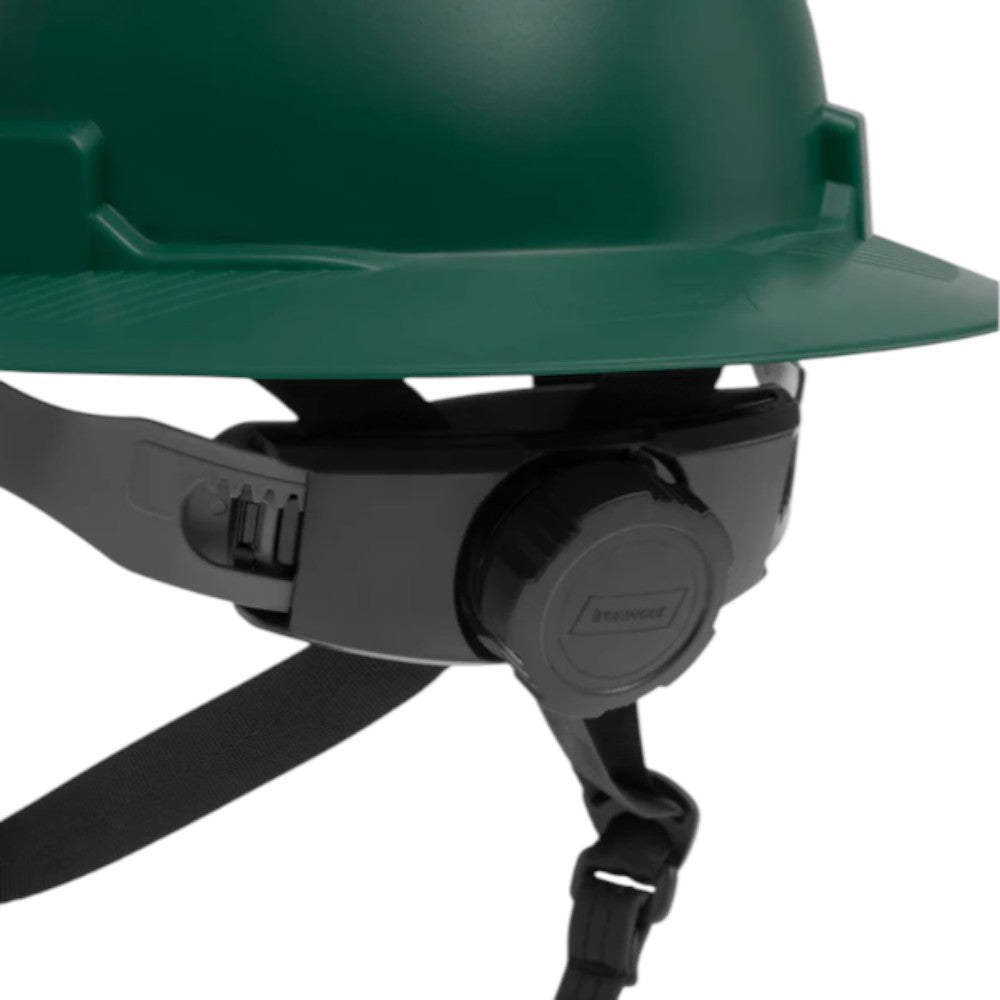 3968 | Raptor Type 2 Class E Full Brim Safety Helmet w/ Chin Strap - Dark Green