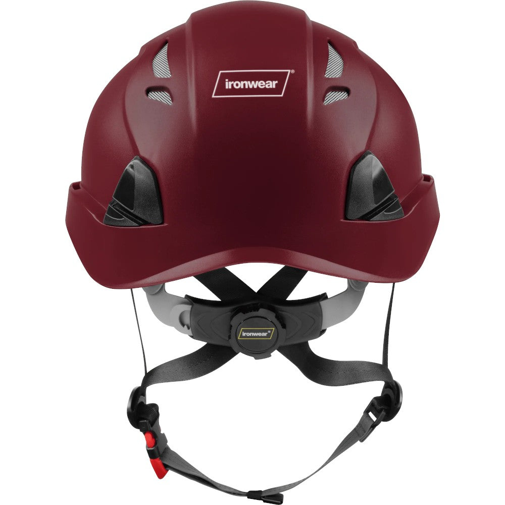 3976 | Raptor Type 2 Class C Vented Safety Helmet w/ Chin Strap - Maroon