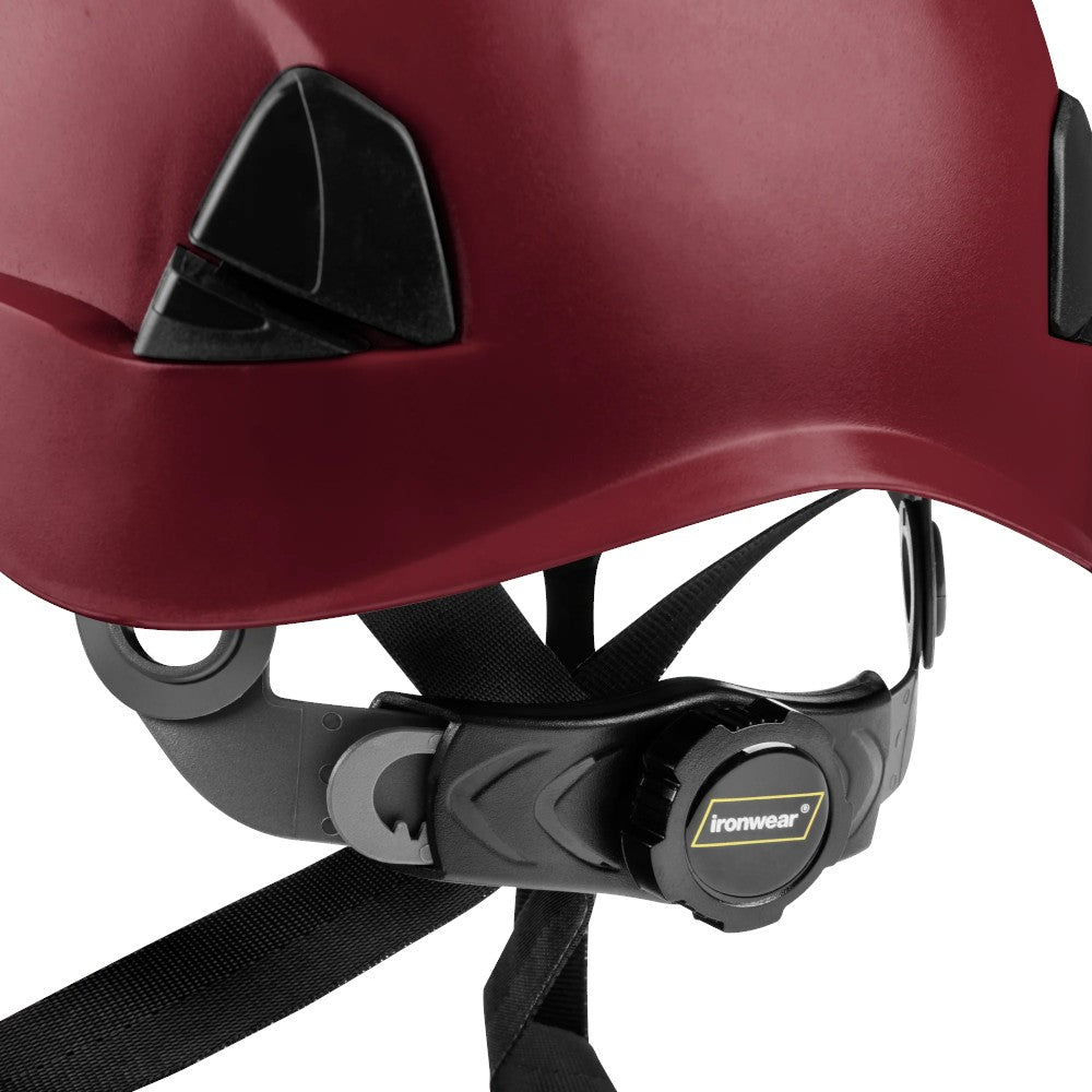3976 | Raptor Type 2 Class C Vented Safety Helmet w/ Chin Strap - Maroon