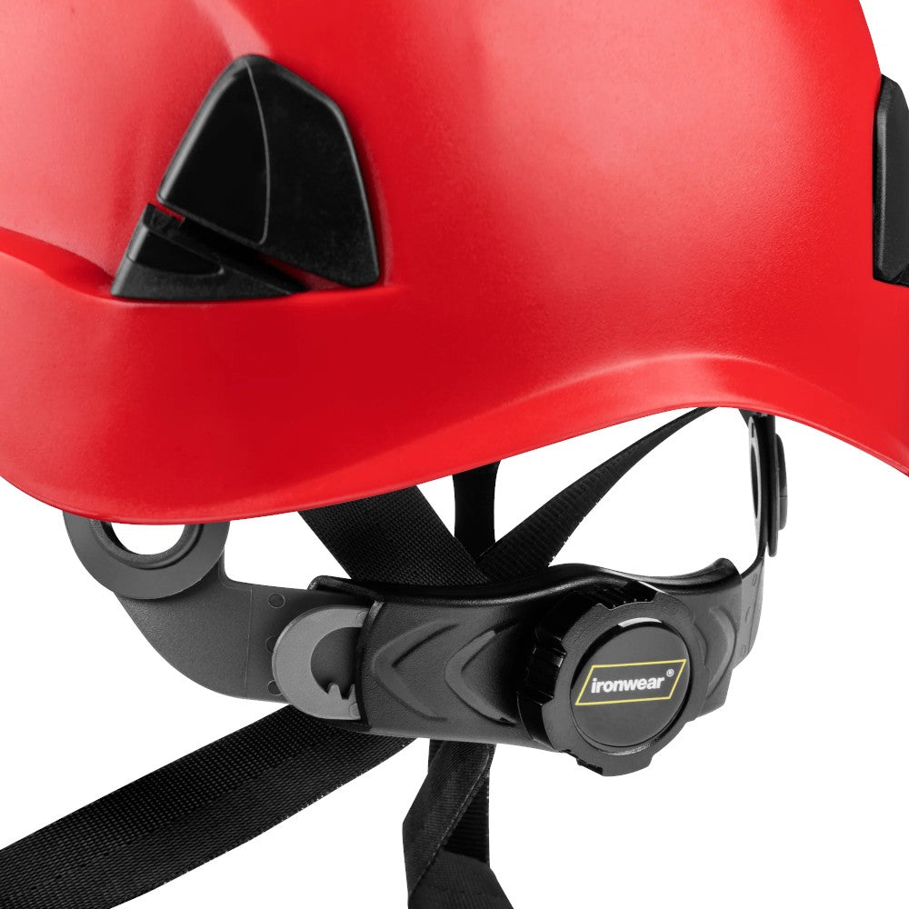 3976 | Raptor Type 2 Class C Vented Safety Helmet w/ Chin Strap - Red