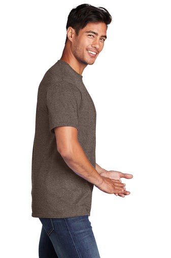 Port & Company® Core Cotton Tee - Heather Dark Chocolate Brown