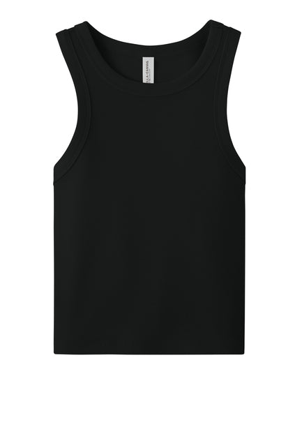 BELLA+CANVAS® Women’s Micro Rib Racer Tank - Solid Black Blend