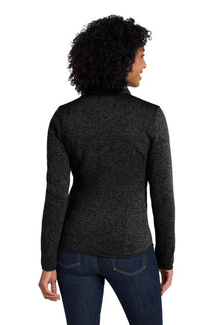 Port Authority® Women's Sweater Fleece Jacket - Black Heather
