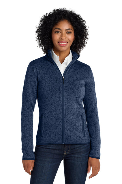Port Authority® Women's Sweater Fleece Jacket - River Blue Navy Heather
