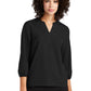 Mercer+Mettle® Women's Stretch Crepe 3/4-Sleeve Blouse - Deep Black