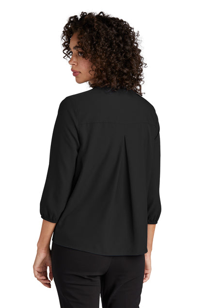 Mercer+Mettle® Women's Stretch Crepe 3/4-Sleeve Blouse - Deep Black