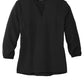 Mercer+Mettle® Women's Stretch Crepe 3/4-Sleeve Blouse - Deep Black
