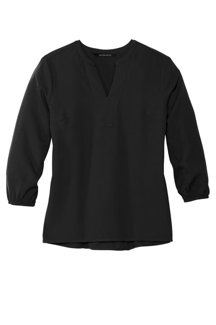 Mercer+Mettle® Women's Stretch Crepe 3/4-Sleeve Blouse - Deep Black