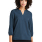 Mercer+Mettle® Women's Stretch Crepe 3/4-Sleeve Blouse - Insignia Blue