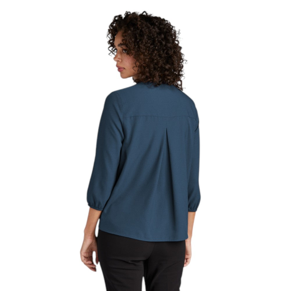 Mercer+Mettle® Women's Stretch Crepe 3/4-Sleeve Blouse - Insignia Blue