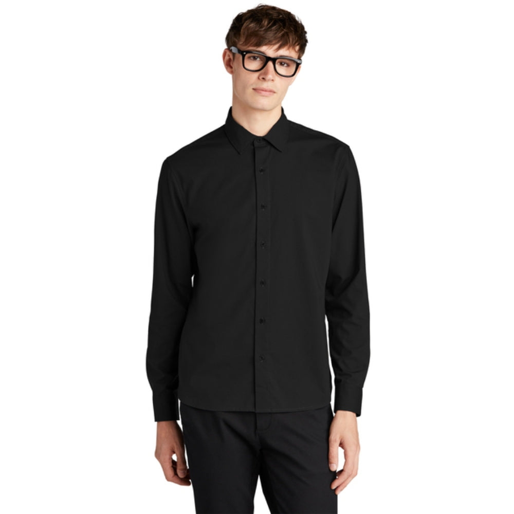 Mercer+Mettle® Long Sleeve Stretch Woven Shirt - Deep Black