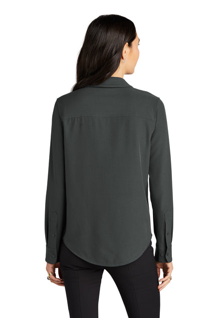 Mercer+Mettle® Women's Stretch Crepe Long Sleeve Camp Blouse - Anchor Grey