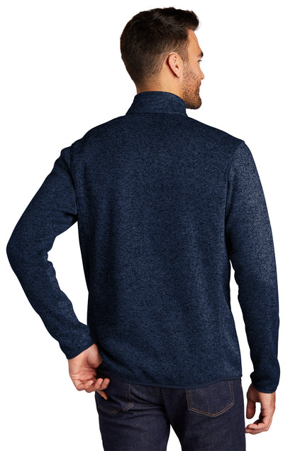 Port Authority® Sweater Fleece Jacket - River Blue Navy Heather