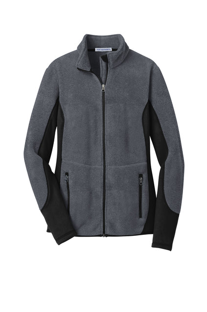 Port Authority® Women's R-Tek® Pro Fleece Full-Zip Jacket - Charcoal Heather/ Black