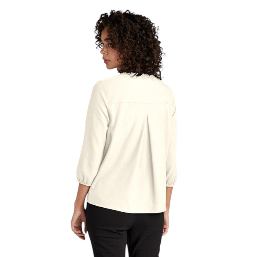Mercer+Mettle® Women's Stretch Crepe 3/4-Sleeve Blouse - Ivory Chiffon