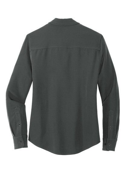 Mercer+Mettle® Women's Stretch Crepe Long Sleeve Camp Blouse - Anchor Grey